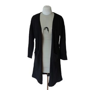 Moussy Long Black Open Cardigan Pinup